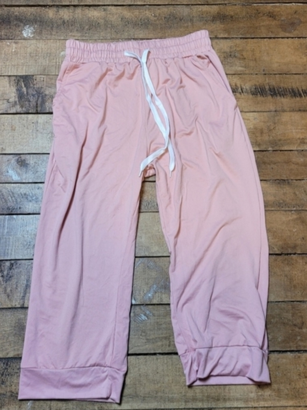 Real Essentials Pink Drawstring Lounge Pants Medium